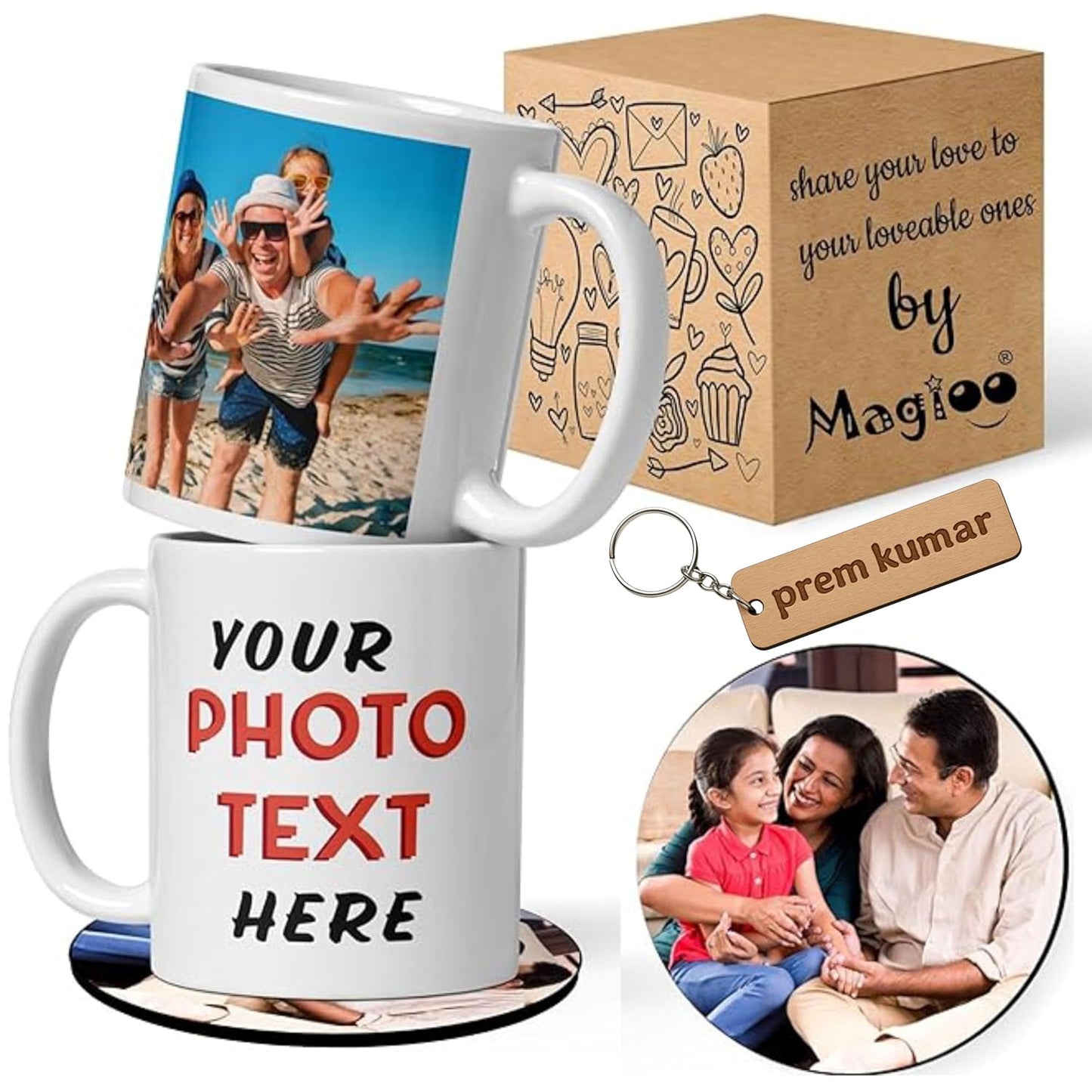 Personalized Photo Mug with Custom Message – Premium White Coffee Mug Gift for Couples, Personalized Birthday Gift for Husband, Wife, Brother, Sister, Friends, Mom, Dad.