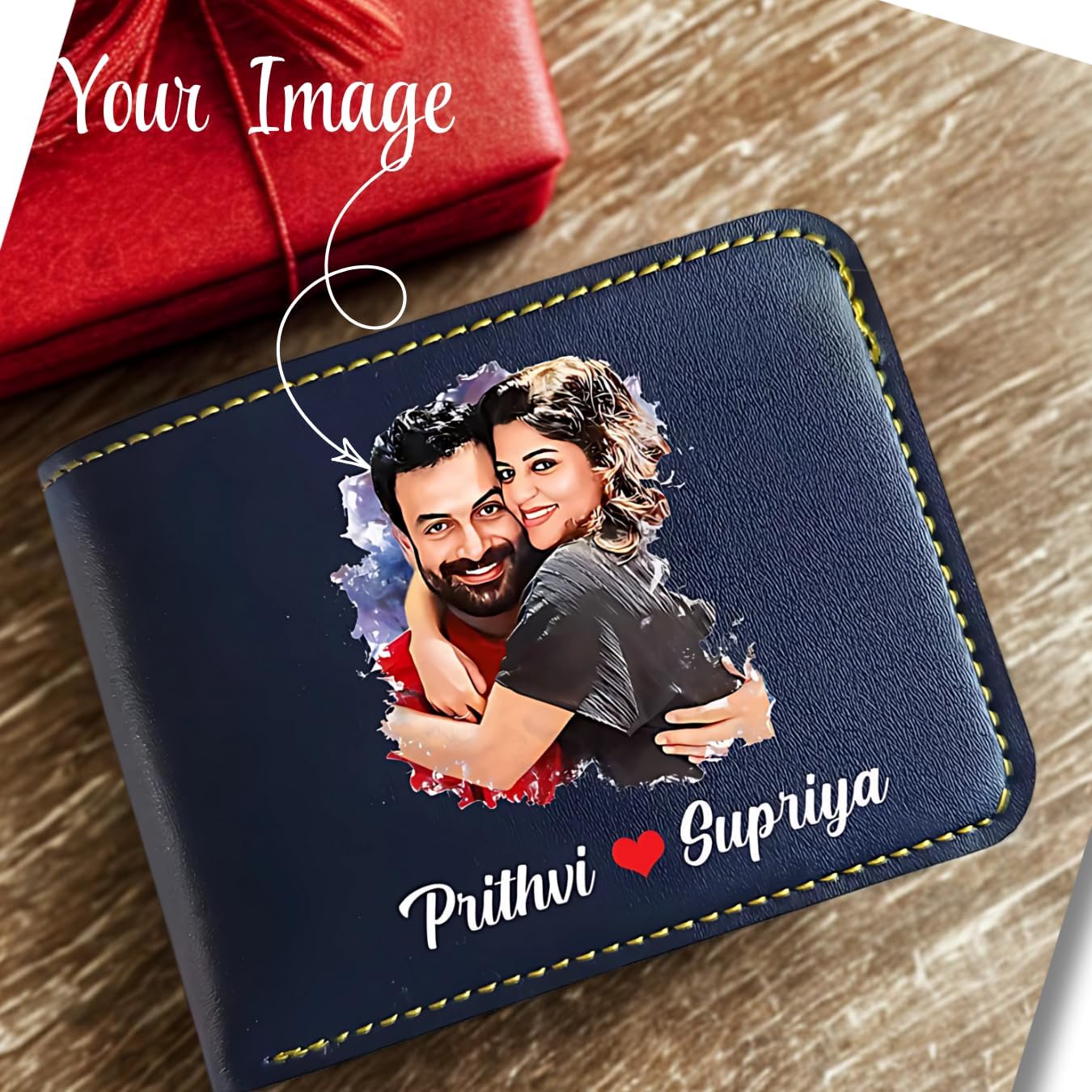 Customized Leather Wallet for Men – Custom Name & Charm Engraved Men’s Purse