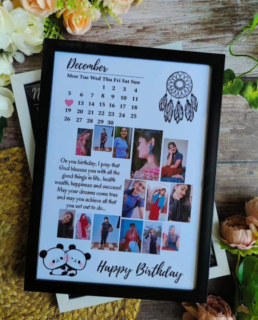 A4 Size Wooden Customized Personalized Photo Frame,Wedding,Birthdays Frame Customised Ginchft 12x8 I