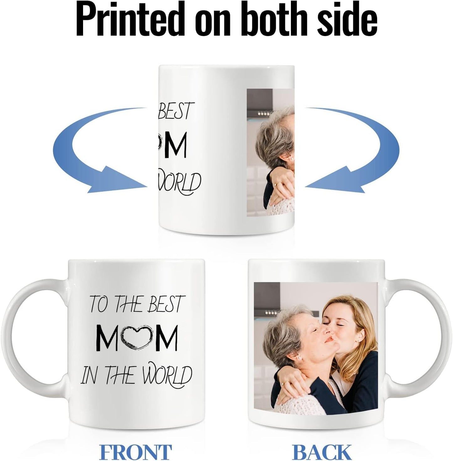 Personalized Photo Mug with Custom Message – Premium White Coffee Mug Gift for Couples, Personalized Birthday Gift for Husband, Wife, Brother, Sister, Friends, Mom, Dad.