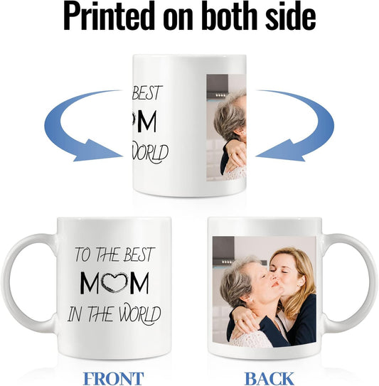 Personalized Photo Mug with Custom Message – Premium White Coffee Mug Gift for Couples, Personalized Birthday Gift for Husband, Wife, Brother, Sister, Friends, Mom, Dad.