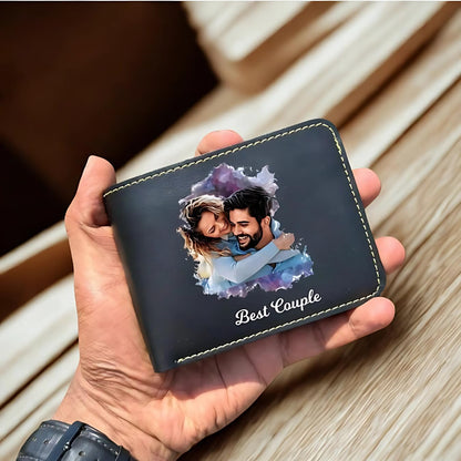 Personalized Customized Leather Wallet for Men – Custom Name & Charm Engraved Men’s Purse