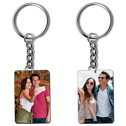 Personalized Customized Photo Wooden Keychain - Custom Name & Picture Printed Keyring for Gift