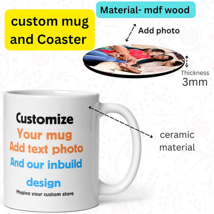 Personalized Photo Mug with Custom Message – Premium White Coffee Mug Gift for Couples, Personalized Birthday Gift for Husband, Wife, Brother, Sister, Friends, Mom, Dad.
